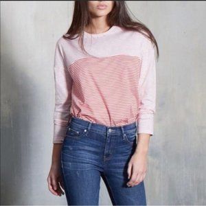 Avec Les Filles Red Striped Basic Top S Long Sleeve NWT